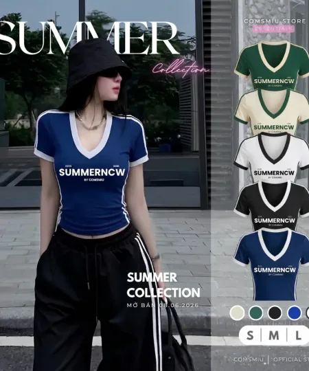 Áo thun cổ tim - MIU33