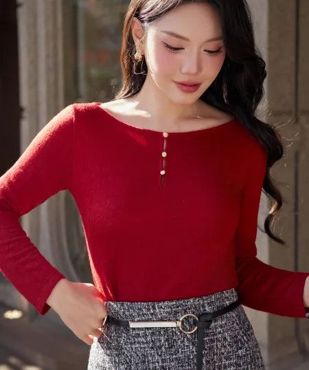 Áo len dệt kim vân hoa 7
